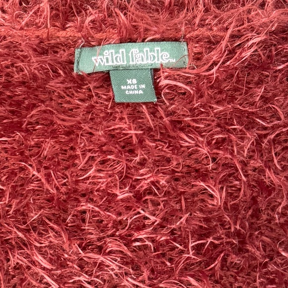 Wild Fable Burgundy Long Sleeve Fuzzy Cardigan: Size XS - Picture 14 of 15